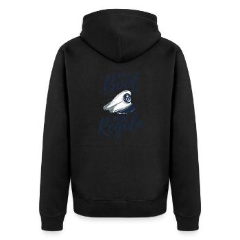 Bootsfahrer Bootfahren Kapitän Kapitänsmütze - Unisex Premium Bio Zip Hoodie - Schwarz - Hinten - Nico (187cm)