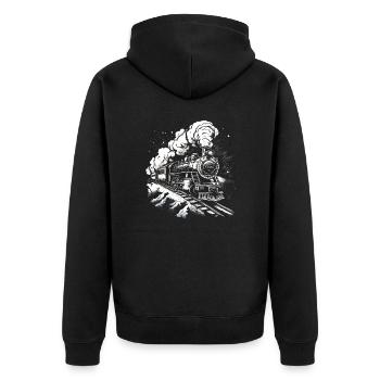 Locomotive à vapeur Locomotive à vapeur Eisebahner locomotive cadeau - Veste à capuche bio Premium Unisexe - noir - Dos - Nico (187cm)