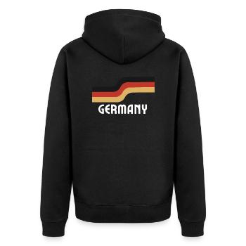 Drapeau rétro Jersey Allemagne - Veste à capuche bio Premium Unisexe - noir - Dos - Nico (187cm)