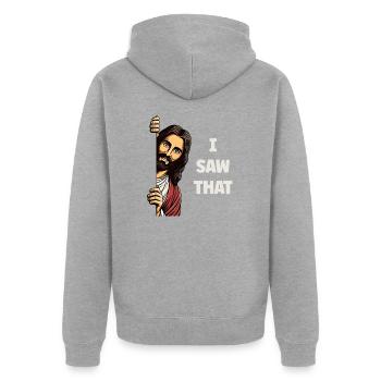 Jésus Freak Jésus Christ Meme Bible Chrétienne - Veste à capuche bio Premium Unisexe - gris chiné - Dos - Nico (187cm)