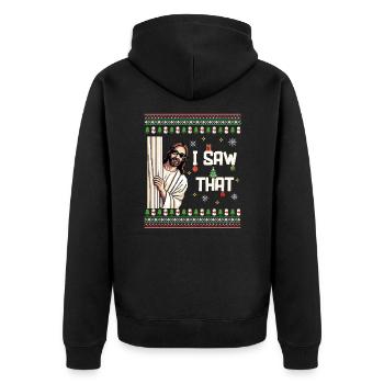 Ugly Ugly Christmas Sweater Jesus Meme - Unisex Premium Organic Zip Hoodie - black - Back - Nico (187cm)