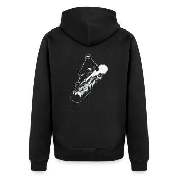 Snowboard Snowboarder Snowboard Paysage De Montagne - Veste à capuche bio Premium Unisexe - noir - Dos - Nico (187cm)