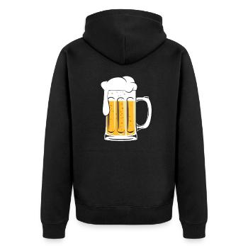 Bier Bierglas Kostüm Bierzelt Biergarten Bierkrug - Unisex Premium Bio Zip Hoodie - Schwarz - Hinten - Nico (187cm)