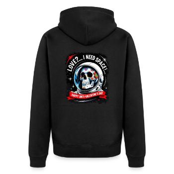 Love?.. Anti Valentines Day Astronaut Sugar Skull. - Unisex Premium Organic Zip Hoodie - black - Back - Nico (187cm)