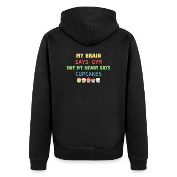 Cupcakes Muffin Muffins Lecker Süßigkeiten Essen - Unisex Premium Bio Zip Hoodie - Schwarz - Hinten - Nico (187cm)