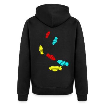 Zeppelin Icon Symbol - Unisex Premium Organic Zip Hoodie - black - Back - Nico (187cm)