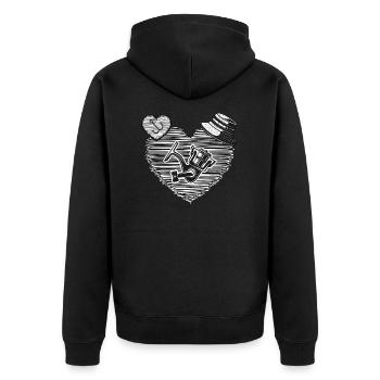 Angeln Angler-Romantik "catch and release" Angel - Unisex Premium Bio Zip Hoodie - Schwarz - Hinten - Nico (187cm)