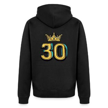 Couronne à 30 chiffres - Veste à capuche bio Premium Unisexe - noir - Dos - Nico (187cm)
