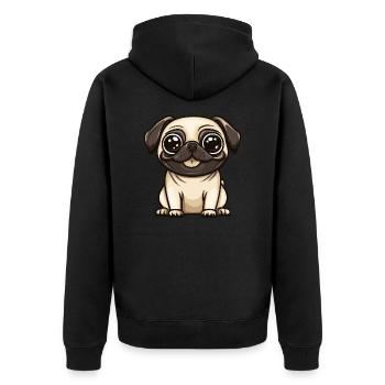 Carlin Chien Mignon - Veste à capuche bio Premium Unisexe - noir - Dos - Nico (187cm)