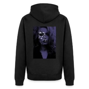 Vampire Girl // Woman - Unisex Premium Bio Zip Hoodie - Schwarz - Hinten - Nico (187cm)