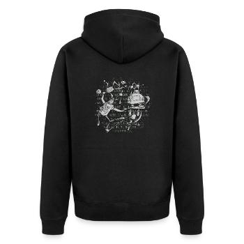 Wild Athletic Sporty Robot Bunch - Veste à capuche bio Premium Unisexe - noir - Dos - Nico (187cm)