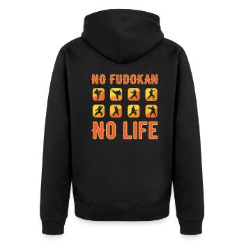 No Fudokan no Life le T-shirt de karaté cool - Veste à capuche bio Premium Unisexe - noir - Dos - Nico (187cm)