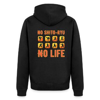 No Shito-Ryu no Life T-Shirt - Unisex Premium Bio Zip Hoodie - Schwarz - Hinten - Nico (187cm)