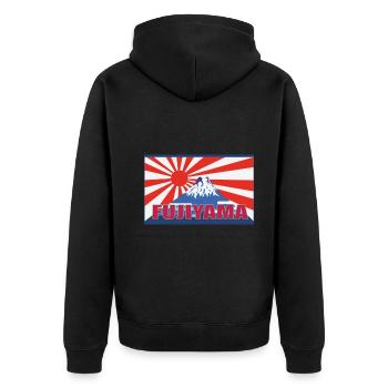 Fujiyama the highest mountain Japan - cool Fuji shirt - Unisex Premium Organic Zip Hoodie - black - Back - Nico (187cm)