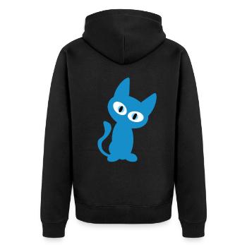 Blue Cat Design pour le fan de chaton - Veste à capuche bio Premium Unisexe - noir - Dos - Nico (187cm)