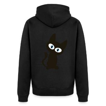 Black Cat - Little Kitten T-Shirt - Unisex Premium Organic Zip Hoodie - black - Back - Nico (187cm)