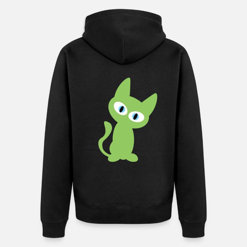 Conception de chat vert - Veste à capuche bio Premium Unisexe - noir