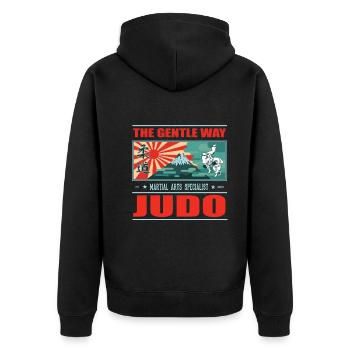 Cool Judo the Gentle Way - Japan Design - Veste à capuche bio Premium Unisexe - noir - Dos - Nico (187cm)
