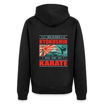 T-shirt de karaté Kyokushin Cool - Japan Design - Veste à capuche bio Premium Unisexe - noir - Dos - Nico (187cm)