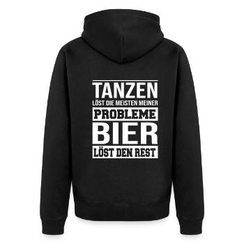 Tanzen löst die meisten meiner Probleme - Unisex Premium Bio Zip Hoodie - Schwarz - Hinten - Nico (187cm)