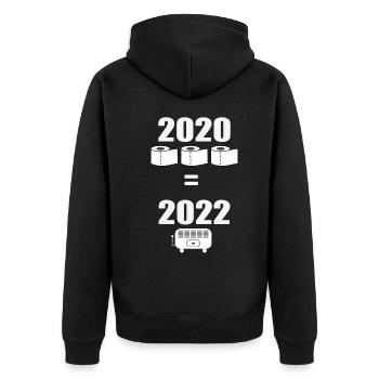 Papier toilette 2020 - Chauffage électrique hiver 2022 - Veste à capuche bio Premium Unisexe - noir - Dos - Nico (187cm)