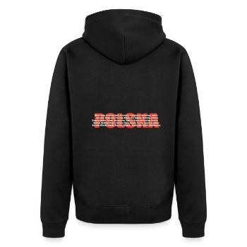 Polska - das coole polnische Städte Design - Unisex Premium Bio Zip Hoodie - Schwarz - Hinten - Nico (187cm)