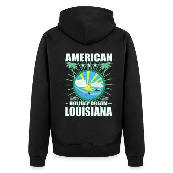 American Holiday Dream Louisiane - Pelican State - Veste à capuche bio Premium Unisexe - noir - Dos - Nico (187cm)