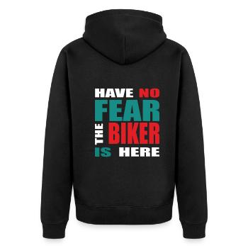 N’ayez pas peur que le motard soit là Outfit - Veste à capuche bio Premium Unisexe - noir - Dos - Nico (187cm)
