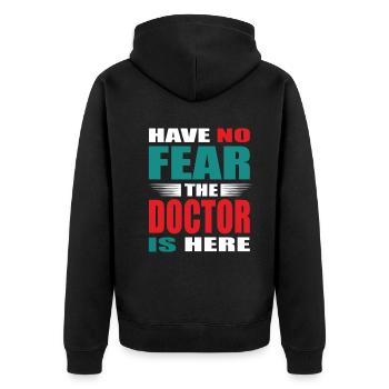 N’ayez pas peur que le Docteur soit là Outfit - Veste à capuche bio Premium Unisexe - noir - Dos - Nico (187cm)