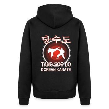 Tang Soo Do le design de karaté coréen - Veste à capuche bio Premium Unisexe - noir - Dos - Nico (187cm)