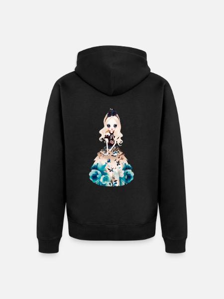 alisa 1 - Unisex Premium Bio Zip Hoodie - Schwarz