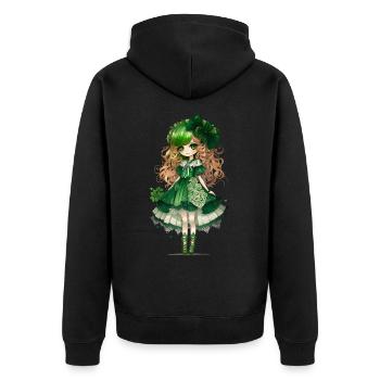 Lady Patricia 1 - Unisex Premium Organic Zip Hoodie - black - Back - Nico (187cm)
