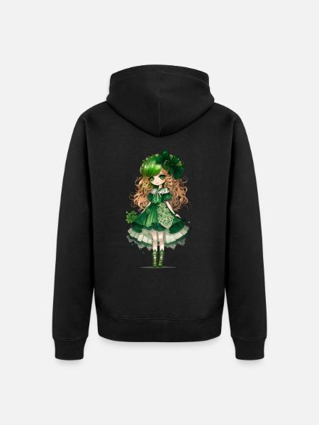 Lady Patricia 1 - Unisex Premium Bio Zip Hoodie - Schwarz