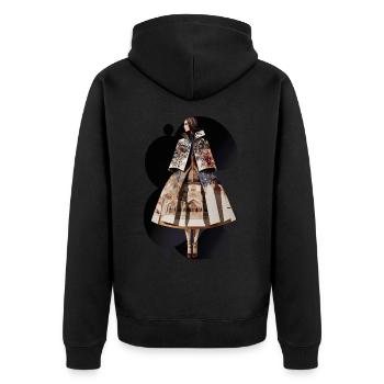 Lady Barby - Unisex Premium Organic Zip Hoodie - black - Back - Nico (187cm)