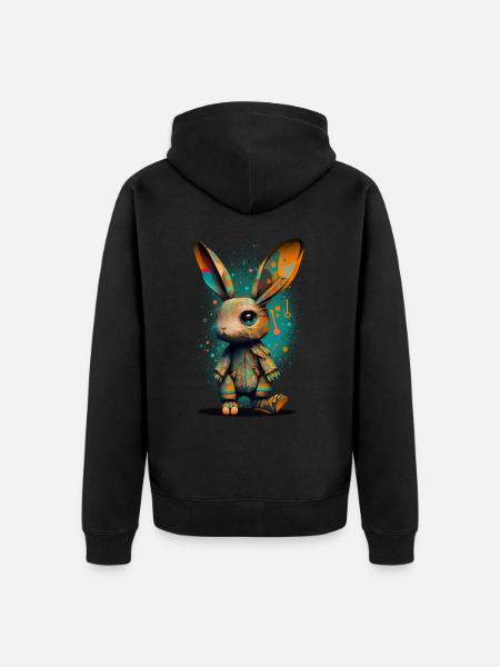 Buddy Bunny - Unisex Premium Bio Zip Hoodie - Schwarz
