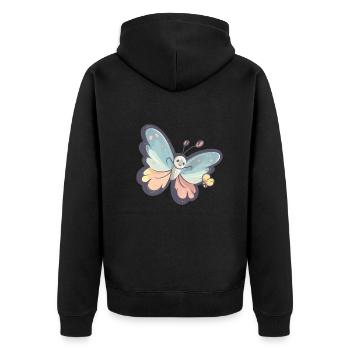 Petits enfants papillon - Veste à capuche bio Premium Unisexe - noir - Dos - Nico (187cm)