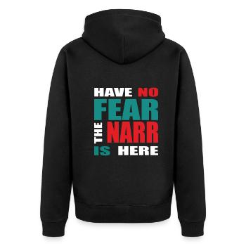 N’ayez pas peur que le Narr soit ici Tenue - Veste à capuche bio Premium Unisexe - noir - Dos - Nico (187cm)