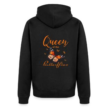 Schmetterling Monarchfalter Schmetterlinge - Unisex Premium Bio Zip Hoodie - Schwarz - Hinten - Nico (187cm)