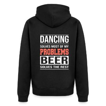 Dancing solves Most of my Problems, Tanz Design - Unisex Premium Organic Zip Hoodie - black - Back - Nico (187cm)