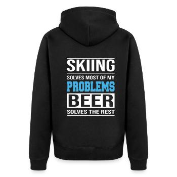 Le ski résout la plupart de mes problèmes - Veste à capuche bio Premium Unisexe - noir - Dos - Nico (187cm)