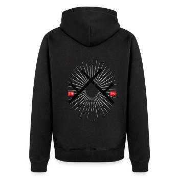 Tonfa Okinawa Kobudo Design - Unisex Premium Bio Zip Hoodie - Schwarz - Hinten - Nico (187cm)