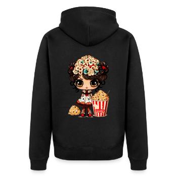 Lady Sweet Popcorn - Unisex Premium Organic Zip Hoodie - black - Back - Nico (187cm)