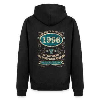 1996 Le meilleur design vintage - Veste à capuche bio Premium Unisexe - noir - Dos - Nico (187cm)