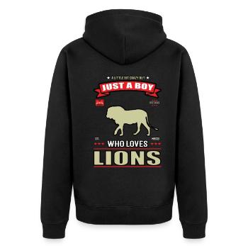 Juste un garçon qui aime la tenue de lion - Veste à capuche bio Premium Unisexe - noir - Dos - Nico (187cm)