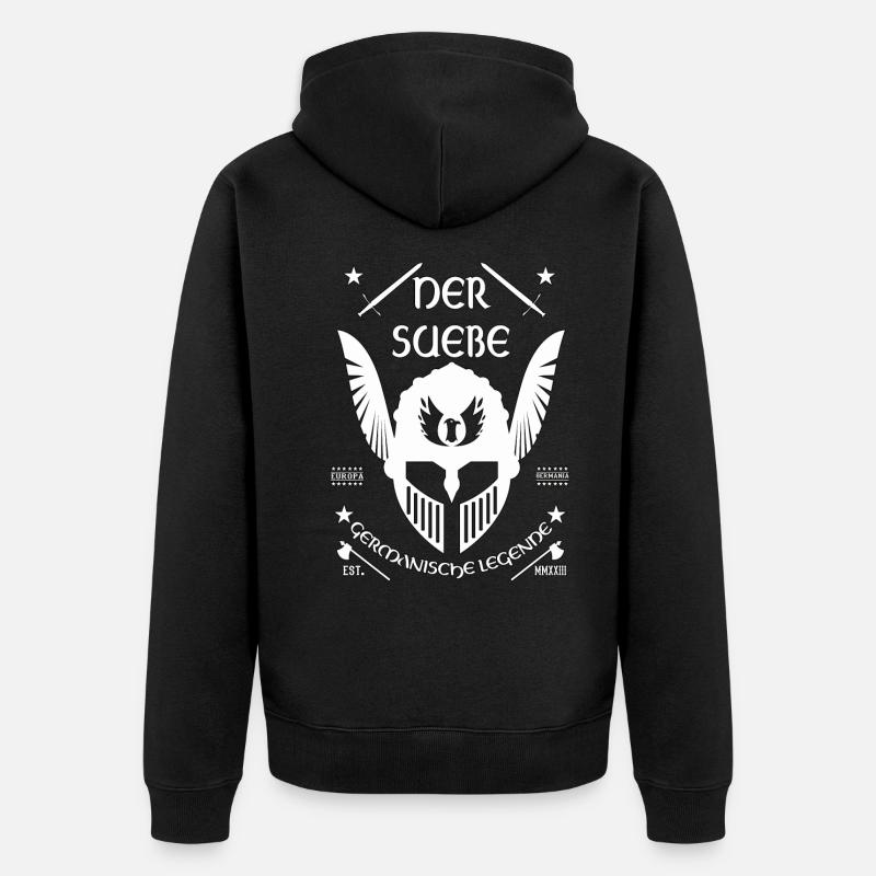 Der Suebe - Germanisches Erbe Design - Unisex Premium Bio Zip Hoodie - Schwarz