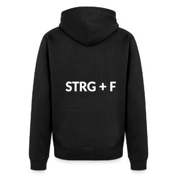 Ctrl + F - Search Function Shortcut Design - Unisex Premium Organic Zip Hoodie - black - Back - Nico (187cm)