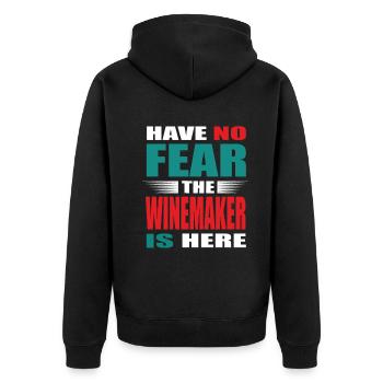 Have no Fear the Winzer is here Outfit - Unisex Premium Organic Zip Hoodie - black - Back - Nico (187cm)
