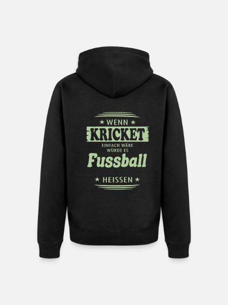Wenn Kricket einfach wäre - Unisex Premium Bio Zip Hoodie - Schwarz