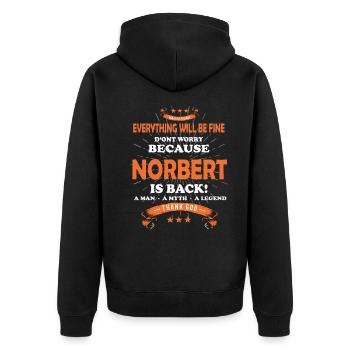 Everything will be fine Charlie Is back - Unisex Premium Organic Zip Hoodie - black - Back - Nico (187cm)