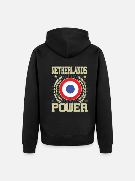 Cool Netherlands Design - Unisex Premium Organic Zip Hoodie - black